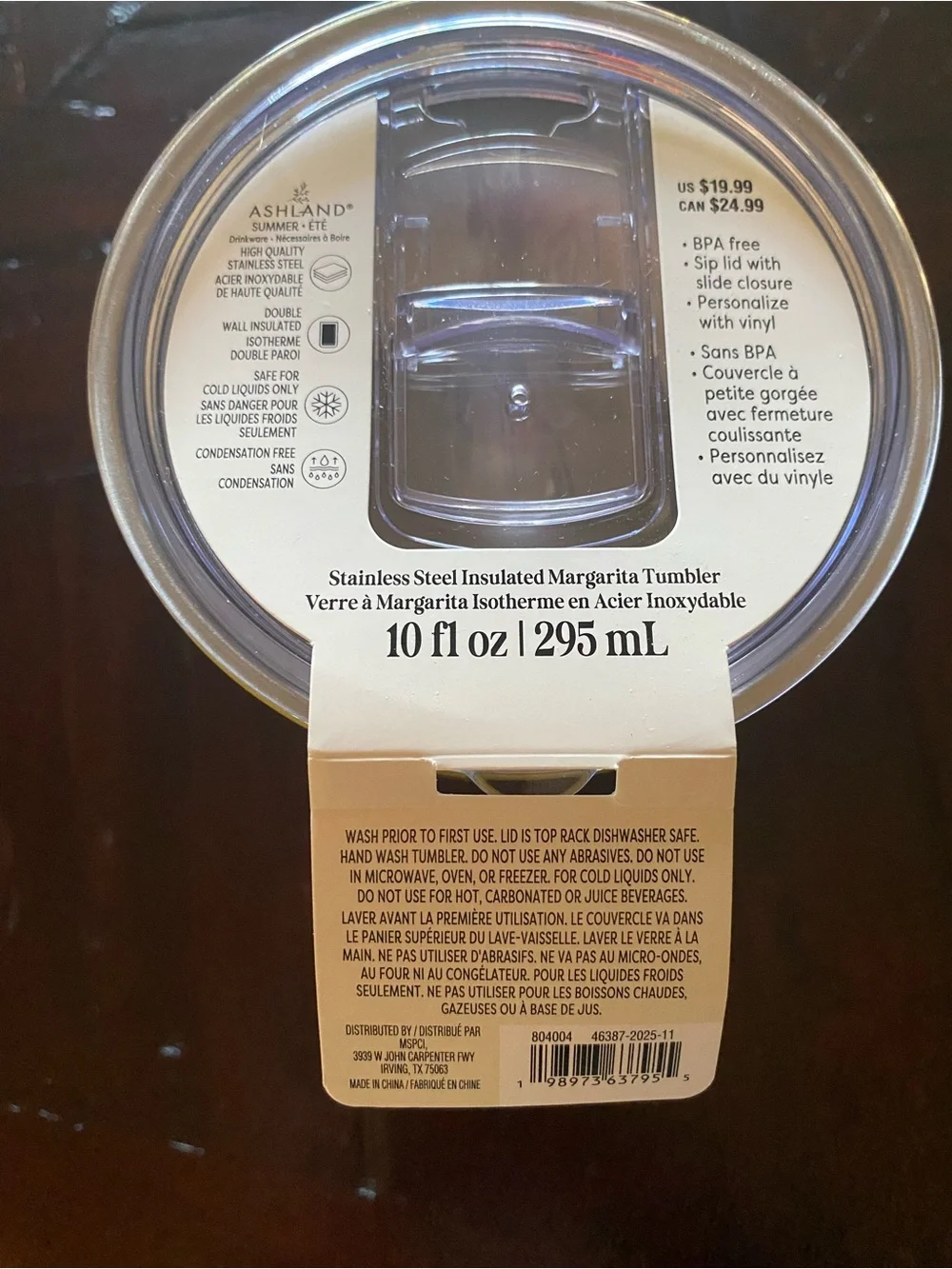Ashland Stainless Steel Insulated Margarita Tumbler with Clear Lid